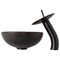 Novatto Sanguinello Mini Glass Vessel Bathroom Sink and Faucet Set, Oil Rubbed Bronze NSFC-008-1217003ORB - alternate 4